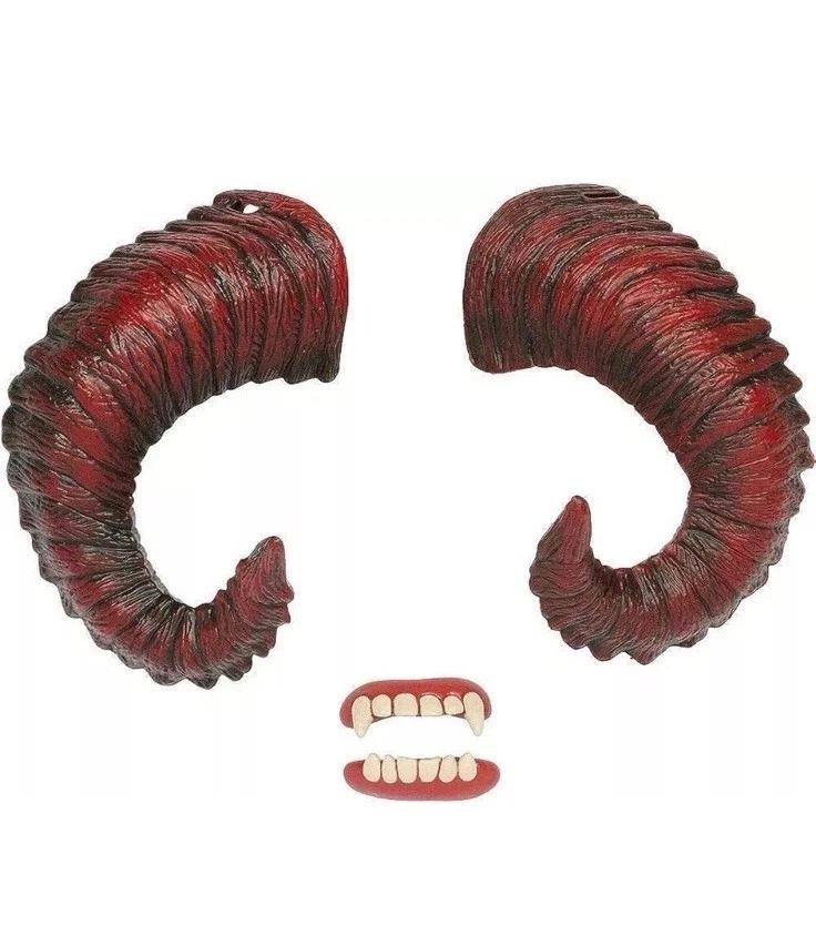 Demon Horns With Sharp Teeth Halloween Costume Accessory Men 60404