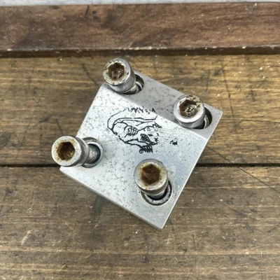 Mongooge BMX Stem Faceplate Clamp Top Load 4-Bolt Silver Aluminum 90s Vintage - Image 1 of 4