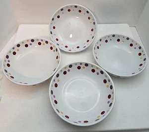 Retired Pampered Chef Simple Additions Polka Dots 8" Salad/Pasta Bowls Set 4 - Picture 1 of 8