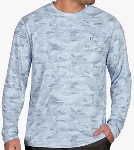 The American Outdoorsman T-Shirt Herren Large Blau Camouflage Langarm UPF 50 feuchtigkeitsregulierend - Bild 1 von 2