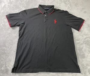 Polo Ralph Lauren Golf Shirt Mens Large Black Pro Fit Pony Short Sleeve Cotton - Picture 1 of 12