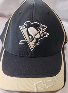 Pittsburgh Penguins Reebok Center Ice Flex Fitted L-XL Hat Cap NHL Black Gold - Picture 1 of 5