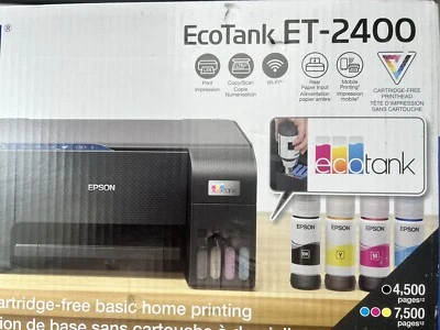 Epson EcoTank ET-2400 All-in-One Printer Copy Scan WiFi Mobile New Open Box - Image 1 of 4