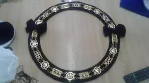 REGALIA MASONIC GRAND LODGE ROUND CHAIN COLLAR PURPLE VELVET - Picture 1 of 1
