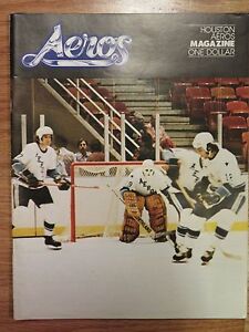 HOUSTON AEROS vs DENVER SPURS 1975-76 WHA Program GORDIE HOWE JEAN GUY TALBOT