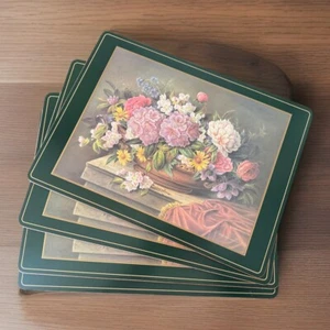 Pimpernel Premier Collection G. Hildebrandt 4 Placemats Flower 15.75” x 11.75” - Picture 1 of 10