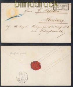 Preussen Ganzsachenumschlag U 10 A o. WSt. Jerichow nach Hamburg (50172) - Bild 1 von 1