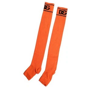 DOLCE & GABBANA Socks Orange Cotton DG Logo Print Open Toe Men One Size 120usd - Picture 1 of 4