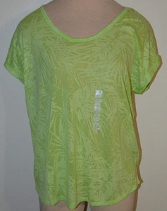 Women's Joe Fresh Lightweight Green Floral Short Sleeve Top Sizes S, M - Picture 1 of 3