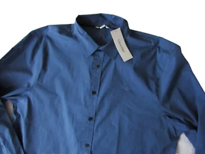 CALVIN KLEIN Mens size 2XL Blue Button Up Long Sleeve STRETCH Shirt Chest: 52" - Picture 1 of 12