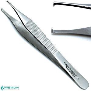 Pinzas dentales quirúrgicas 1x2 dientes de rata Adson Kocher 12 cm alicates de tenedor de aderezo - Imagen 1 de 5
