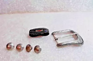 Kit Fibbia Cintura Western con Portacinture 4 pali Cintura e Fibbia Secolo Canada - Foto 1 di 10