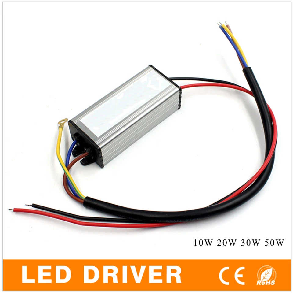 Adaptador Controlador LED 10W 20W 30W 50W Transformador AC 85V-265V a DC28-45V IMPERMEABLE Foto 1 de 1