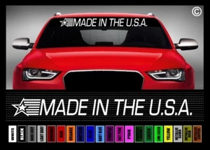 40" Made In The USA 4x4 American Flag Muscle Car Decal Sticker Windshield Banner - Picture 1 of 1