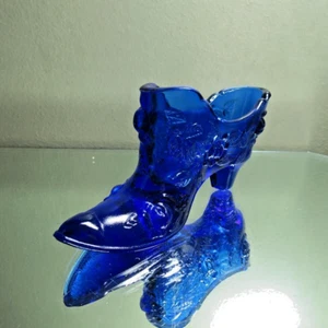 Fenton Glass 9295 Cobalt blue Slipper - Picture 1 of 10