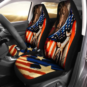 US Flag Horse Car Seat Covers Patriotic Car Accessories