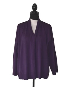 Maglione cardigan A8 NUOVO EILEEN FISHER lana merino extra fine aperto davanti taglia XL - Foto 1 di 5