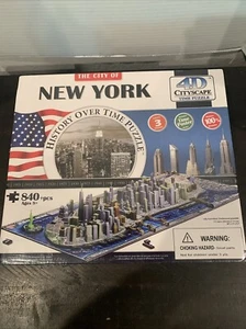 History Over Time 4D Cityscape Puzzle City of New York 840 PCs New Sealed - Picture 1 of 6