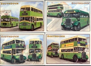 Modern Postcard Set: FOUR Southdown Bus Cards. Amber PC, Ref 1 - 4. Free UK Post - Picture 1 of 9