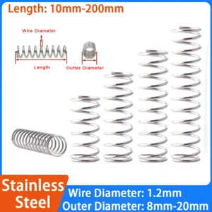 1.2mm Wire Diameter 304 Stainless Steel Compression Spring Pressure Small Spring - Picture 1 of 10