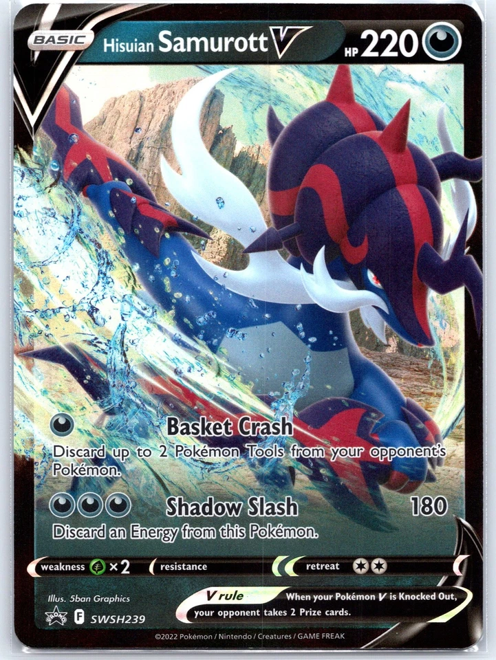 Hisuian Samurott V SWSH239 Near Mint SWSH: Sword & Shield Promo Cards Pokemon - Image 1 of 2