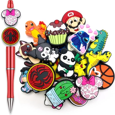 20Pcs Random Cartoon Focal Beads for Pens, Cute Silicone Focal Beads for Making - Image 1 of 4