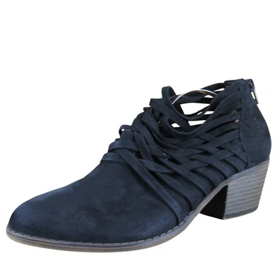 Fergalicious Fergie Bandana Mujer 8 Negro Gamuza Recorte Botín Tacón Bloque Foto 1 de 4