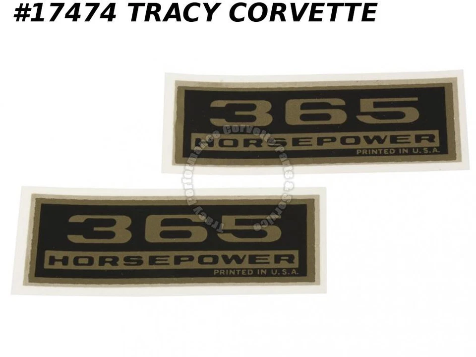 Chevrolet Corvette 1964-1965 calcomanías cubierta de válvula 327 365 caballos de fuerza par Foto 1 de 1