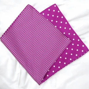 Mens Silk Handkerchief Pocket Square Berry Purple White Polka Dot Hanky 13" NEW - Picture 1 of 7