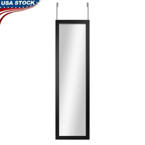 Over The Door Full Length Mirror Space Saving Solution Easy Install Hooks New - Picture 1 of 40
