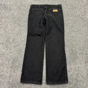 Wrangler Jeans Mens 34x30 Black Cowboy Cut Stretch Slim Fit Medium Wash Denim - Picture 1 of 7
