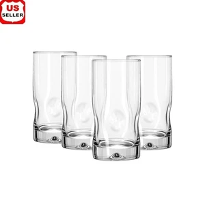 Glass Drinking Glasses Set 4 Piece Stackable Handblown Coolers Beverages 16.7oz - Picture 1 of 8