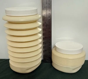 Vintage 80’s Accordion Tan Plastic Storage Containers - Picture 1 of 6