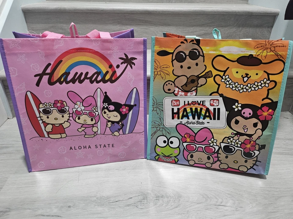HAWAIIAN SANRIO ALOHA STATE REUSABLE SHOPPING BAG BEACH BAG / TOTE