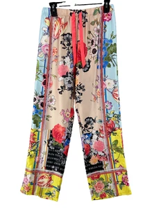 Victoria Secret Pijama Pantalones Mujer Talla S Satén Patchwork Floral Amarillo Rosa - Imagen 1 de 12