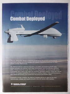 10/2008 PUB GENERAL ATOMICS AERONAUTICAL SKY WARRIOR US ARMY UAS DROHNE ANZEIGE - Bild 1 von 1