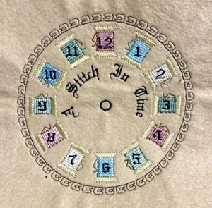 Vintage Craft Embroidery Clock Face Kit Complete 6" Diameter "A Stitch In Time" - Picture 1 of 9