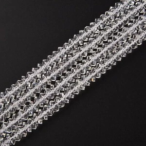 Clear K9 Crystal Glass Faceted Rondelle Beads Size 3x6mm 15.5" Strand - Picture 1 of 4