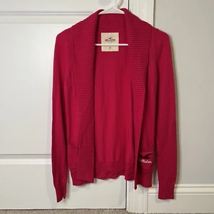 HOLLISTER Womens Cardigan Sweater Womens Extra Small Hot Pink Cotton - Picture 1 of 5