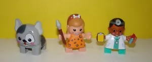 Little Tikes Wee Waffle Blocks Buddies Doctor - Puppy Dog Cavewoman set of 3 - Picture 1 of 2