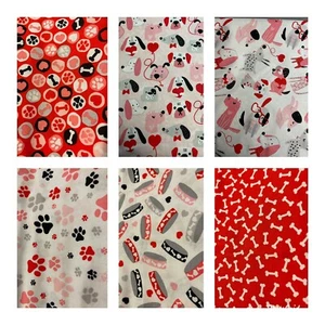 6 FAT QUARTERS Valentine love dog 1 1/2Yards Quilting Cotton Fabric - Picture 1 of 7
