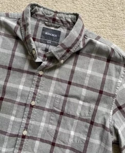 Camisa Bonobos Con Botones Para Hombres XL Calce Ajustado Gris A Cuadros Manga Larga Algodón Oficina - Imagen 1 de 10