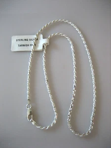STERLING SILVER 925 18" ROPE CHAIN NECKLACE NWT - Picture 1 of 6