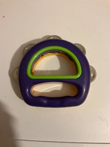 Kids Children's yellow purple and green Toy percussion Tambourine instrument - Picture 1 of 7