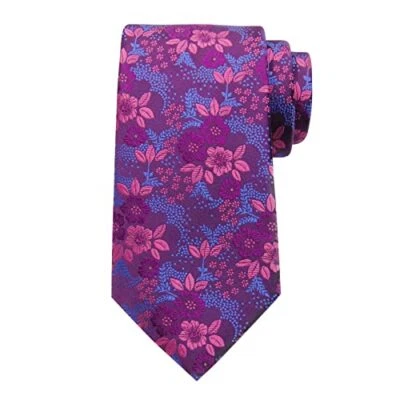  Corbata corbata tejida de poliéster de 3,15"" florales para hombre para diario púrpura rojo Foto 1 de 4