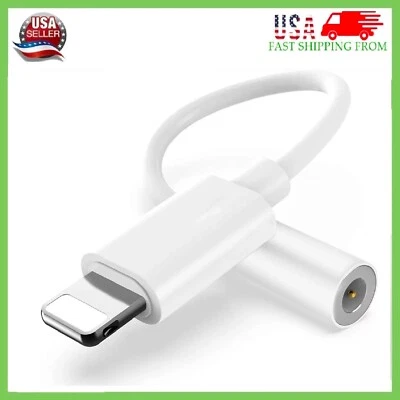 For iPhone Headphone Adapter Jack 8 Pin to 3.5mm Aux Cord Dongle Converter USA - Image 1 of 4