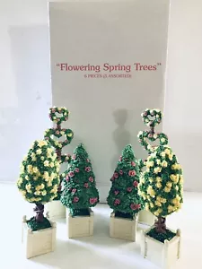 DEPT 56 Schneehasen blühende Frühlingsbäume 6er Set - Bild 1 von 7
