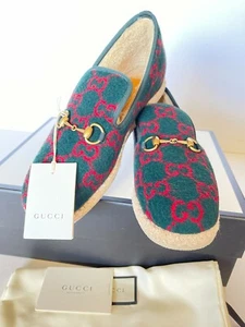 NUEVO Auténtico Mocasín Gucci Para Hombre Fria Entrelazado GG Lana G 8/8.5 EE. UU. - Imagen 1 de 11