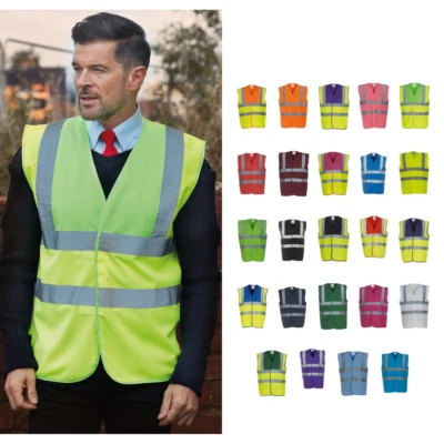Chaleco Yoko Hi-Vis para hombre con 2 bandas tirantes HVW100 - Chaqueta de trabajo de seguridad Foto 1 de 4