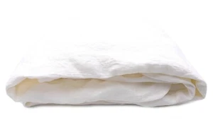 Spannbettlaken (100x200+25 cm) 100% Leinen "Stonewashed", Off White soft - Picture 1 of 3